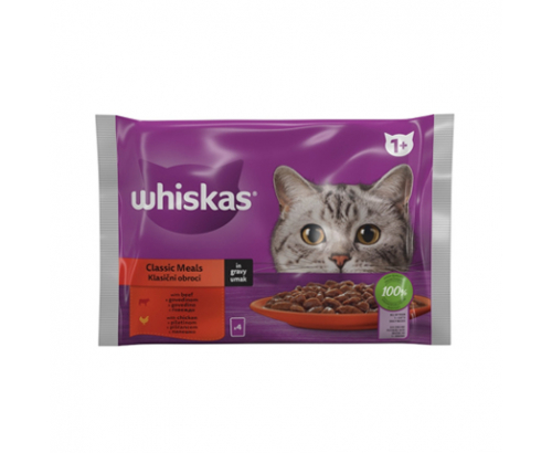 Храна за котки Уискас 4х85г Пауч Месни Ястия и зеленчуци Храна за котки Уискас 4х85г Пауч Месни Ястия и зеленчуци