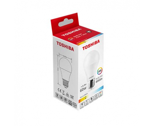 Лед крушка Тошиба 8.5=60W E27 3000К 806LM Лед крушка Тошиба 8.5=60W E27 3000К 806LM
