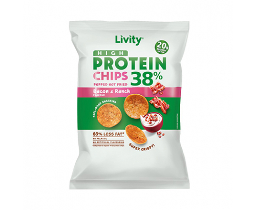 Протеинов чипс Ливити 52г Бекон и ранч Протеинов чипс Ливити 52г Бекон и ранч