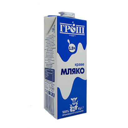 Прясно мляко Грош 1,5% 1л УХТ