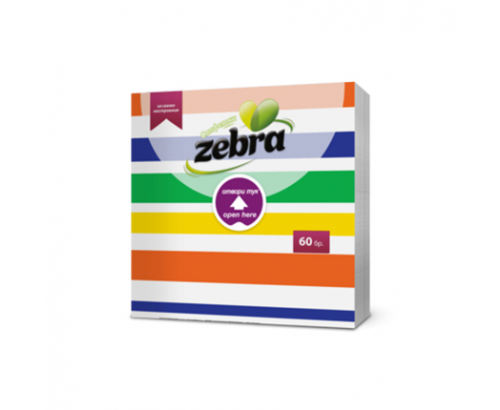 Салфетки Зебра 60бр Райе Салфетки Зебра 60бр Райе