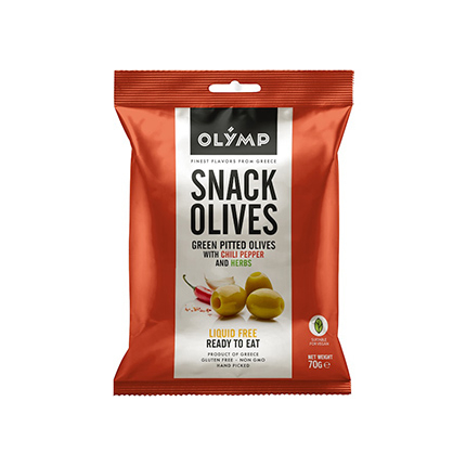 Маслини снакс 70г С люта чушка и билки