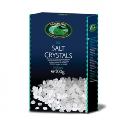 Морска сол на кристали Пасифлора 500г Йодирана Морска сол на кристали Пасифлора 500г Йодирана