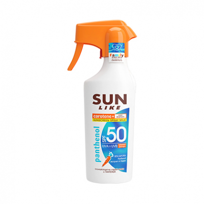 Слънцезащитно мляко - спрей Сън Лайк Фемили SPF50 250мл С пантенол