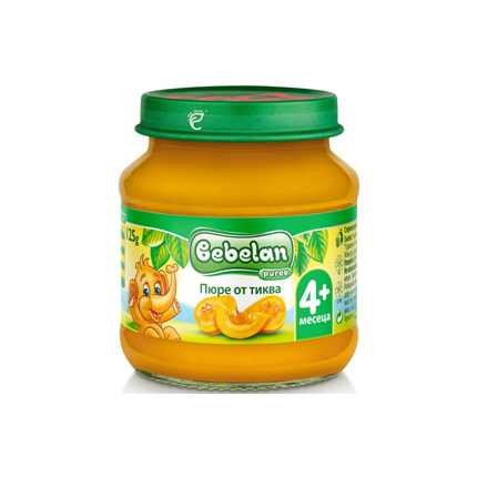Био пюре Бебелан 125г Тиква Био пюре Бебелан 125г Тиква