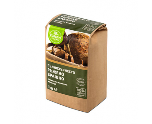 Брашно 100% Пълнозърнесто от ръж Екосем 1кг Брашно 100% Пълнозърнесто от ръж Екосем 1кг