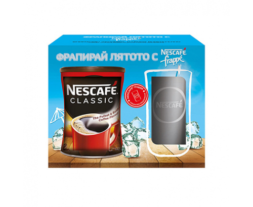 Кафе Нескафе Класик 250г + Фрапе чаша Кафе Нескафе Класик 250г + Фрапе чаша