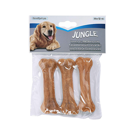 Кокал за кучета Джангъл 3бр От пресована кожа