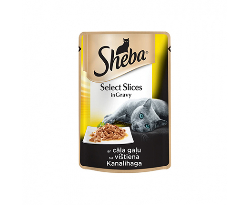 Храна за котки Шеба 85г Пауч Пилешко Месо Храна за котки Шеба 85г Пауч Пилешко Месо