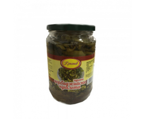 Пукани чорбаджийски чушки Кръстев 680г Пукани чорбаджийски чушки Кръстев 680г