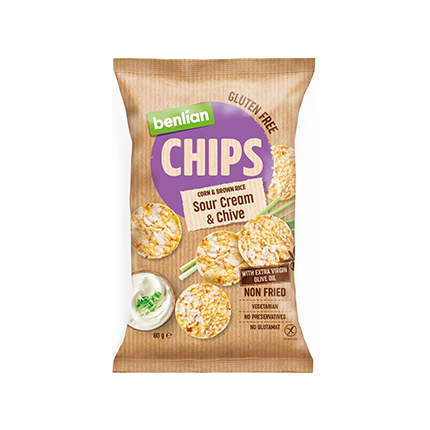 Чипс Бенлиан 60г Сметана и див лук