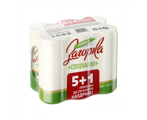 Бира Загорка 500мл кен 6бр Бира Загорка 500мл кен 6бр