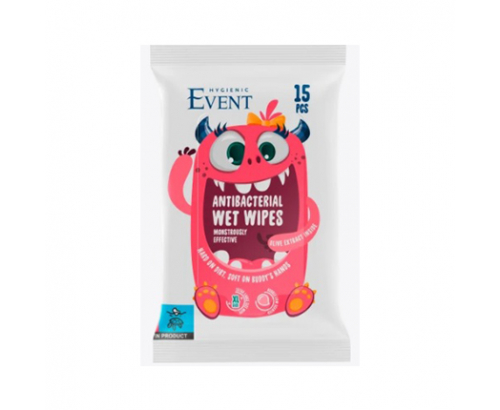 Антибактериални влажни кърпи Евент 15бр ХL С екстракт от маслина Антибактериални влажни кърпи Евент 15бр ХL С екстракт от маслина