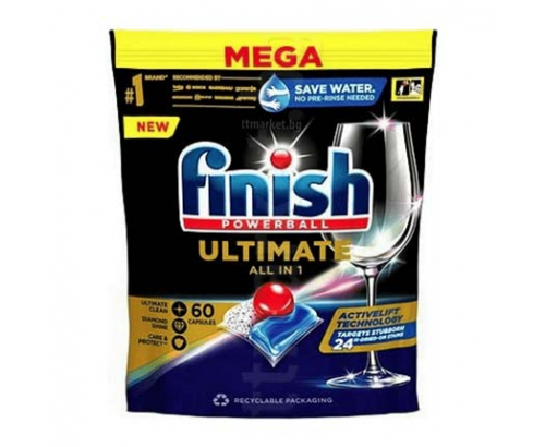 Таблетки за съдомиялна Финиш 60бр Куантум Ултимейт Таблетки за съдомиялна Финиш 60бр Куантум Ултимейт