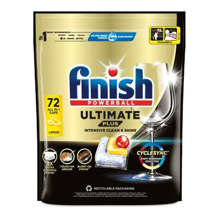 Таблетки за съдомиялна Финиш Ултимейт Плюс 72бр Лимон