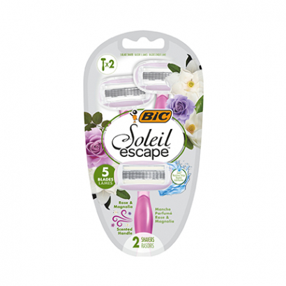 Еднократна самобръсначка Бик Солейл Ескейп 2бр 5 ножчета Роза и магнолия