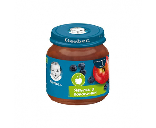 Пюре Гербер 125г Ябълка и боровинка Пюре Гербер 125г Ябълка и боровинка