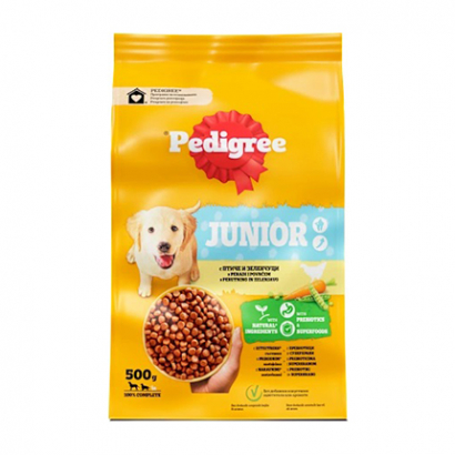 Храна за кучета Педигри Джуниър 500г Суха с пилешко месо