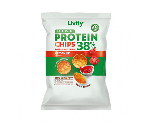 Протеинов чипс Ливити 52г Кетчуп Протеинов чипс Ливити 52г Кетчуп