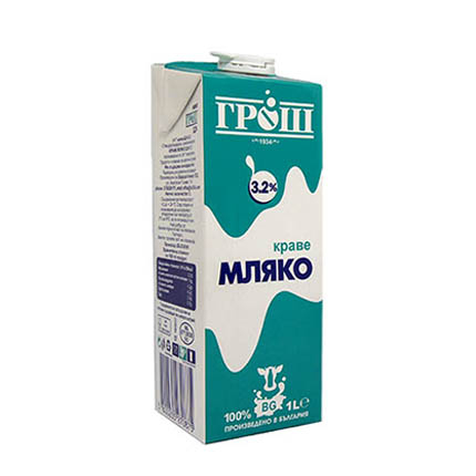 Прясно мляко Грош 3,2% 1л УХТ