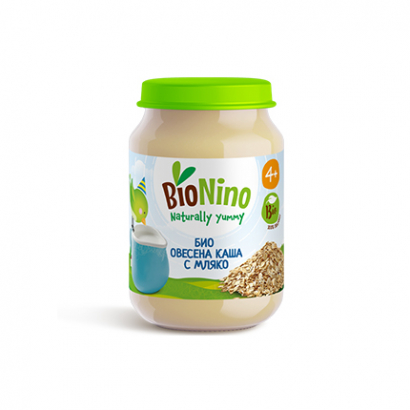 Био пюре Бионино 190г 4М+ Овесена каша с мляко