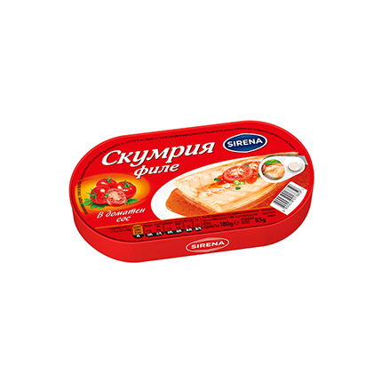 Скумрия Сирена 180г филе в доматен сос
