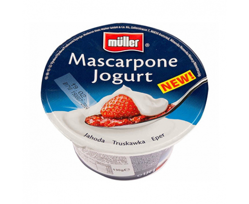 Йогурт Мюлер 130г с маскарпоне и ягода