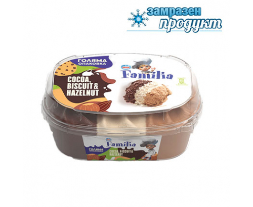 Сладолед Фамилия 433г Какао, бисквитка и лешник Сладолед Фамилия 433г Какао, бисквитка и лешник