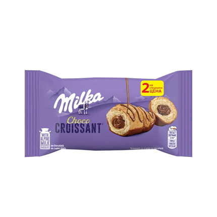 Кроасан Милка 2х50г Шоколад/ Ванилия