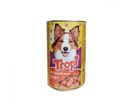 Храна за кучета Тропи 1,25кг Консерва говеждо/птиче