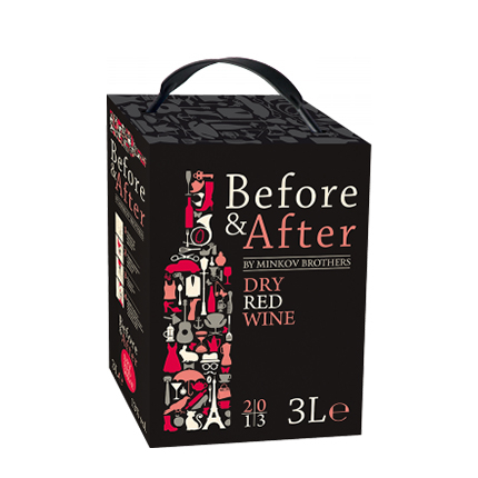Вино Бифор енд Афтър 3л Червено