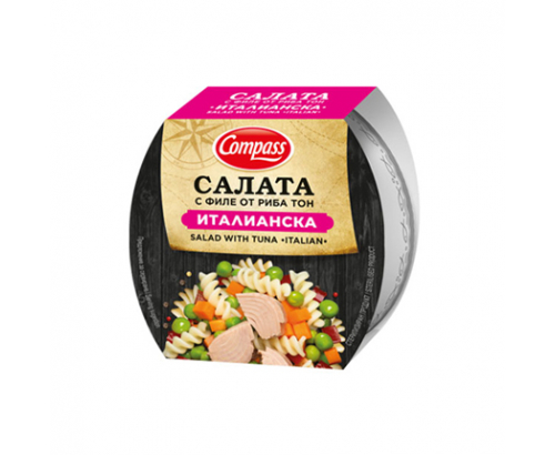 Салата с филе от риба тон Компас 160г Италианска Салата с филе от риба тон Компас 160г Италианска