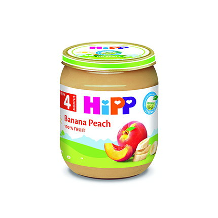 Био пюре Хип 125г Праскова и банан Био пюре Хип 125г Праскова и банан