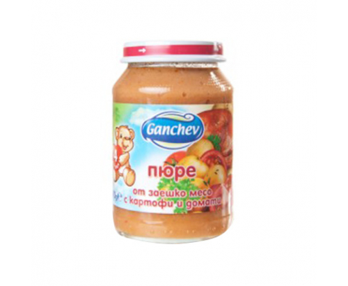 Пюре Ганчев 190г Заешко месо и зеленчуци Пюре Ганчев 190г Заешко месо и зеленчуци