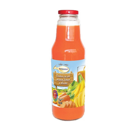 Плодов сок Фамилекс 750мл Морков, банан и ябълка