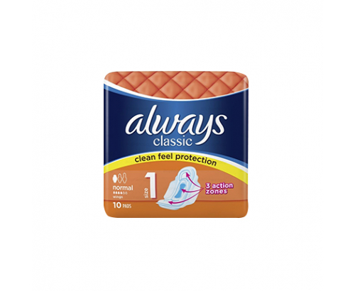 Дамски превръзки Олуейз Класик 10бр Нормал Драй Дамски превръзки Олуейз Класик 10бр Нормал Драй