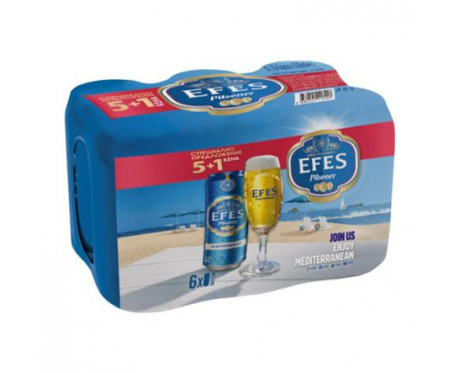 Бира Ефес 6х500мл кен Бира Ефес 6х500мл кен