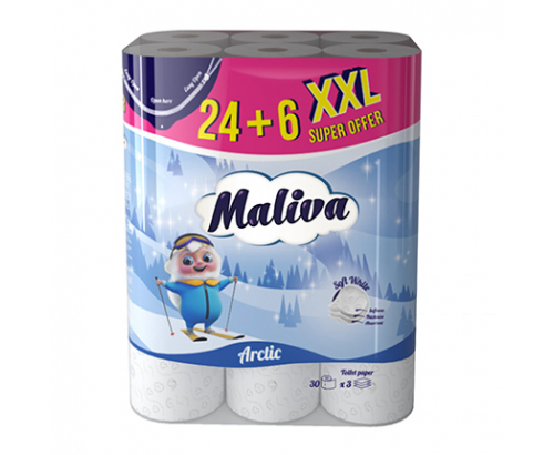 Тоалетна хартия Малива 24+6бр Арктик Тоалетна хартия Малива 24+6бр Арктик