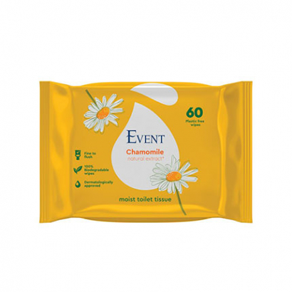 Влажна тоалетна хартия Евент 60бр С екстракт от лайка