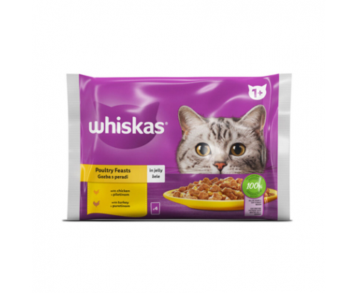 Храна за котки Уискас 4х85г Пауч Птичи Ястия Храна за котки Уискас 4х85г Пауч Птичи Ястия