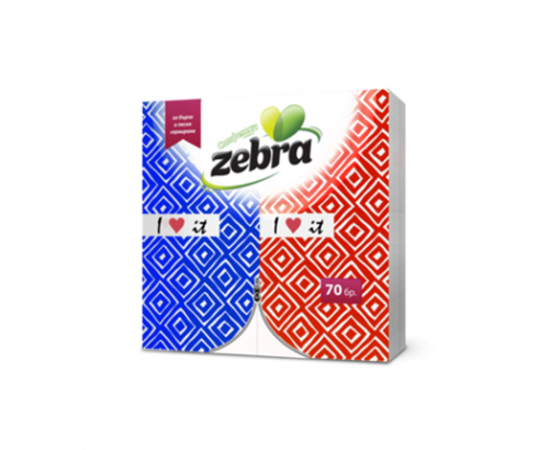 Салфетки Зебра 70бр Сгънати Салфетки Зебра 70бр Сгънати