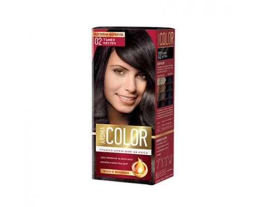 Боя за коса Арома Колор 02 Тъмен Кестен Боя за коса Арома Колор 02 Тъмен Кестен