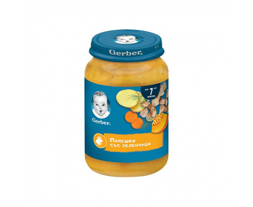Пюре Гербер 190г Супа пилешко и зеленчуци Пюре Гербер 190г Супа пилешко и зеленчуци