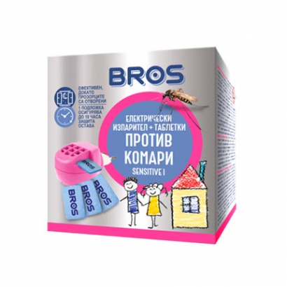 Електрически изпарител + 10 таблетки против комари Брос