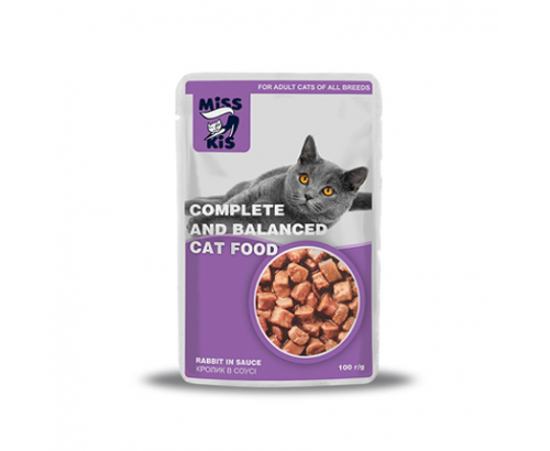 Храна за котки Мис Кис 100г Пауч Заешко месо Храна за котки Мис Кис 100г Пауч Заешко месо
