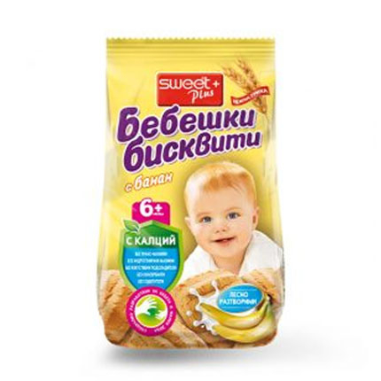 Бебешки бисквити Суит + 140г С банан