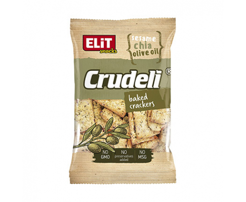 Крекери Елит Крудели 140г със сусам, чия и зехтин Крекери Елит Крудели 140г със сусам, чия и зехтин
