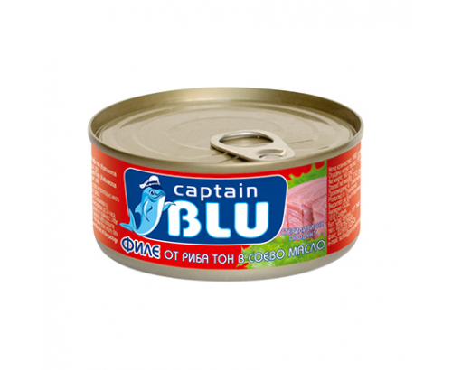 Риба Тон филе Кептън Блу 160г В растително масло Риба Тон филе Кептън Блу 160г В растително масло
