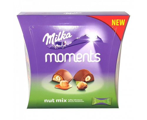 Шоколадови бонбони Милка Моментс 169г Ядки микс Шоколадови бонбони Милка Моментс 169г Ядки микс