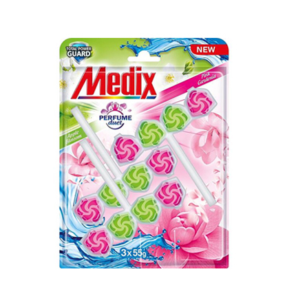 Ароматизатор за тоалетна Медикс 3бр Цвят от ябълка и розова градина